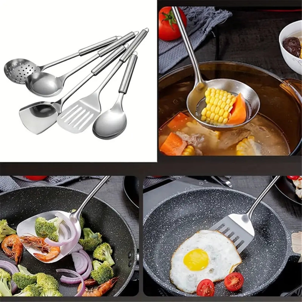 SteelMaster Set - Stainless Steel Cooking Utensils - Durable Design - Kitchen Essentials