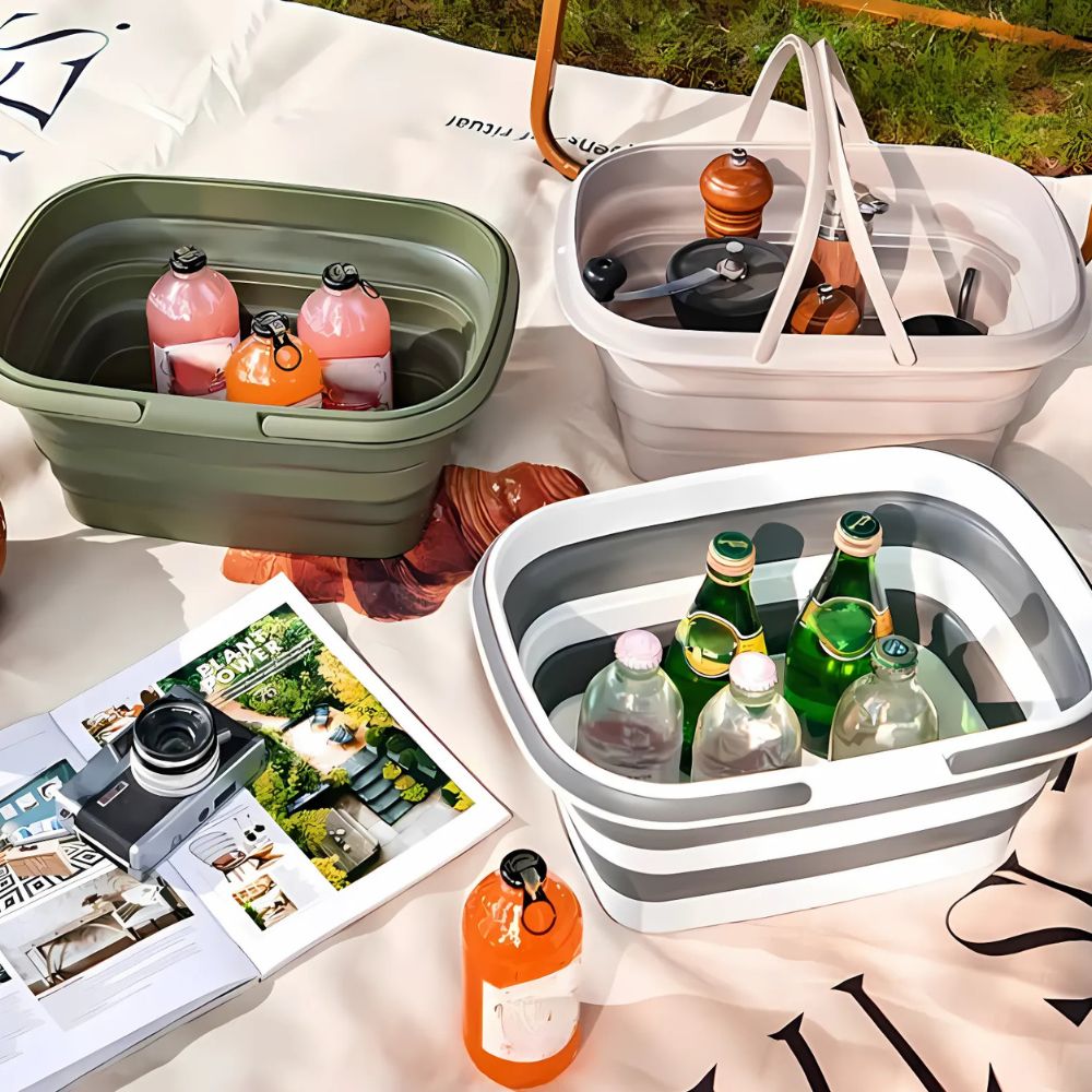 FlexTote - Collapsible Utility Basket - Modern Style - Space Saving