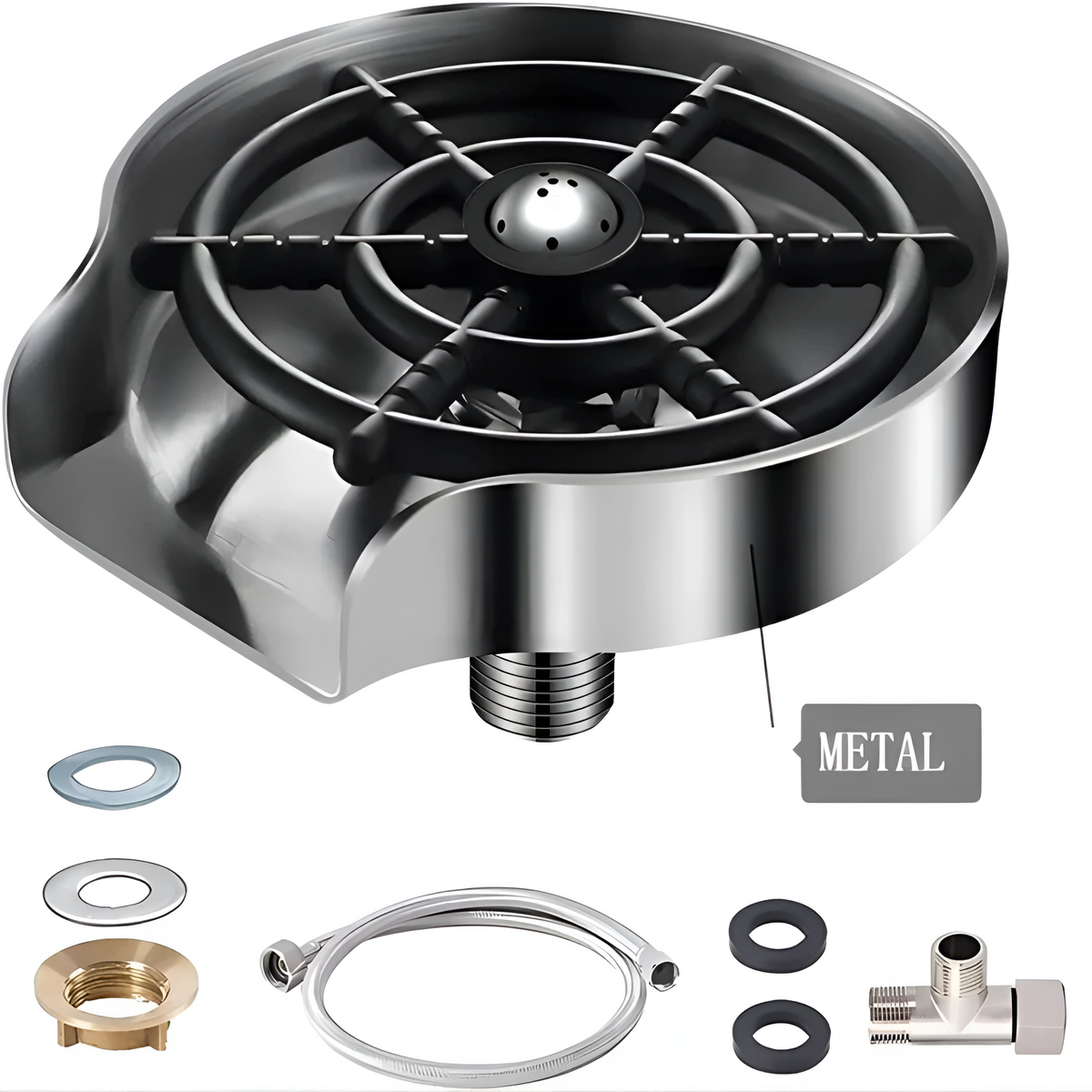 Aero Glass Rinser for Sink - Stainless Steel, High-Pressure Jets 0