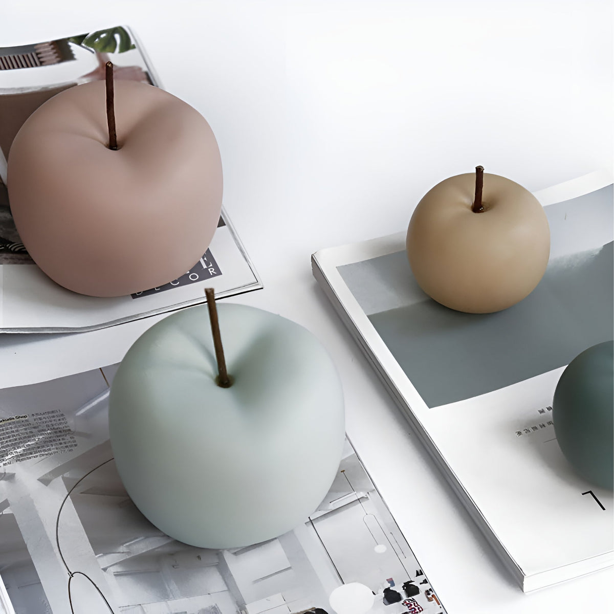Artis Apple Ornament - Handcrafted Ceramic, Pastel Hues 3