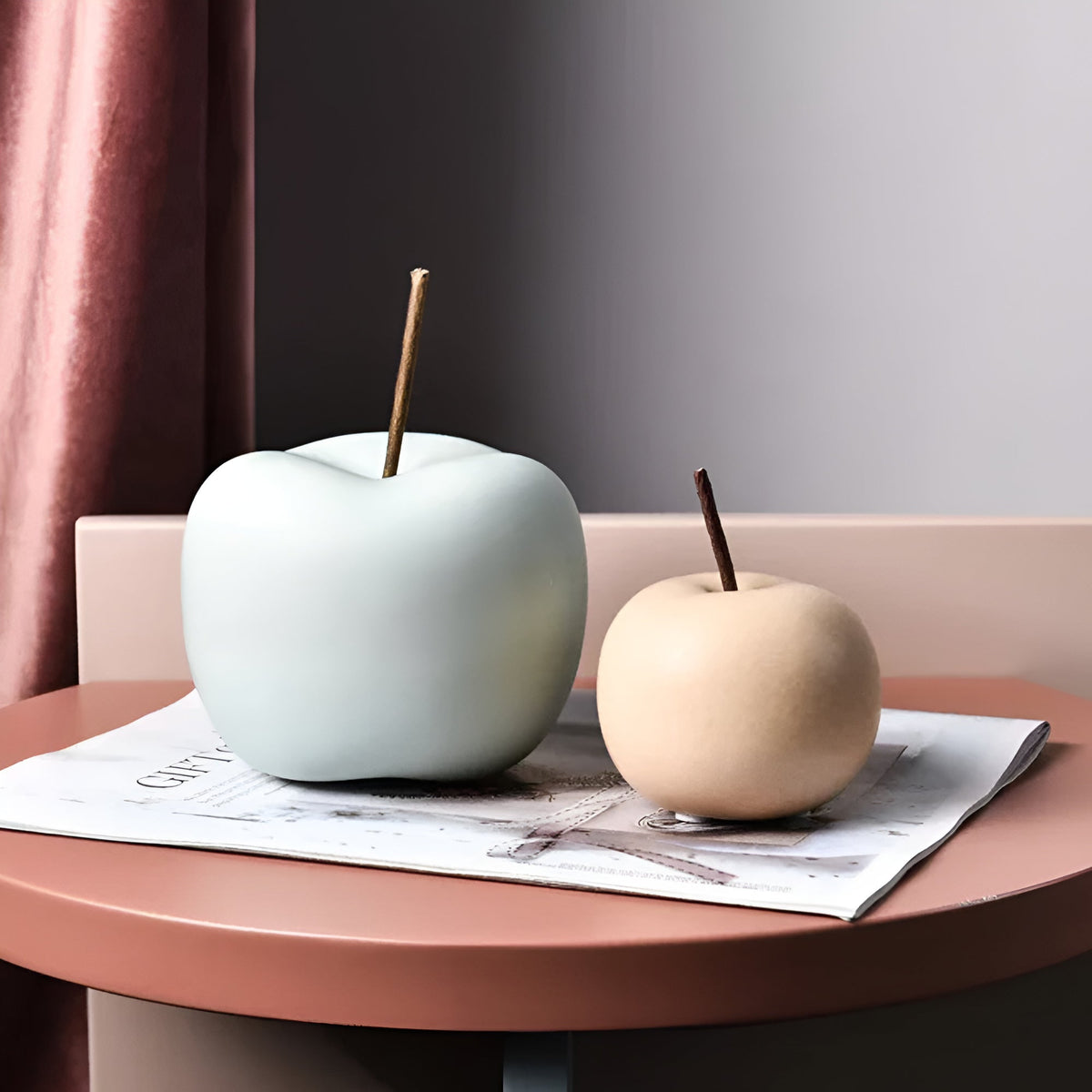 Artis Apple Ornament - Handcrafted Ceramic, Pastel Hues 6