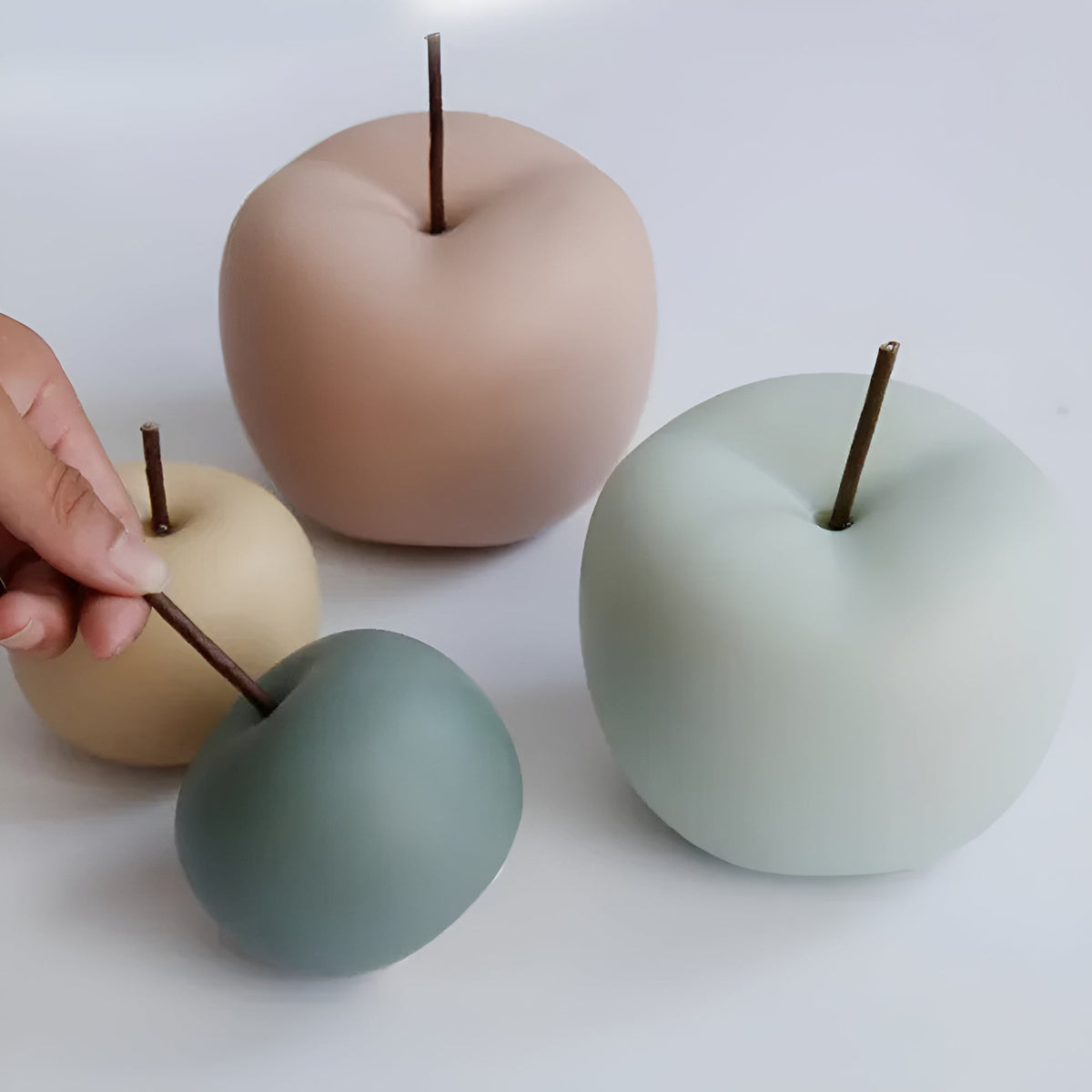 Artis Apple Ornament - Handcrafted Ceramic, Pastel Hues 8