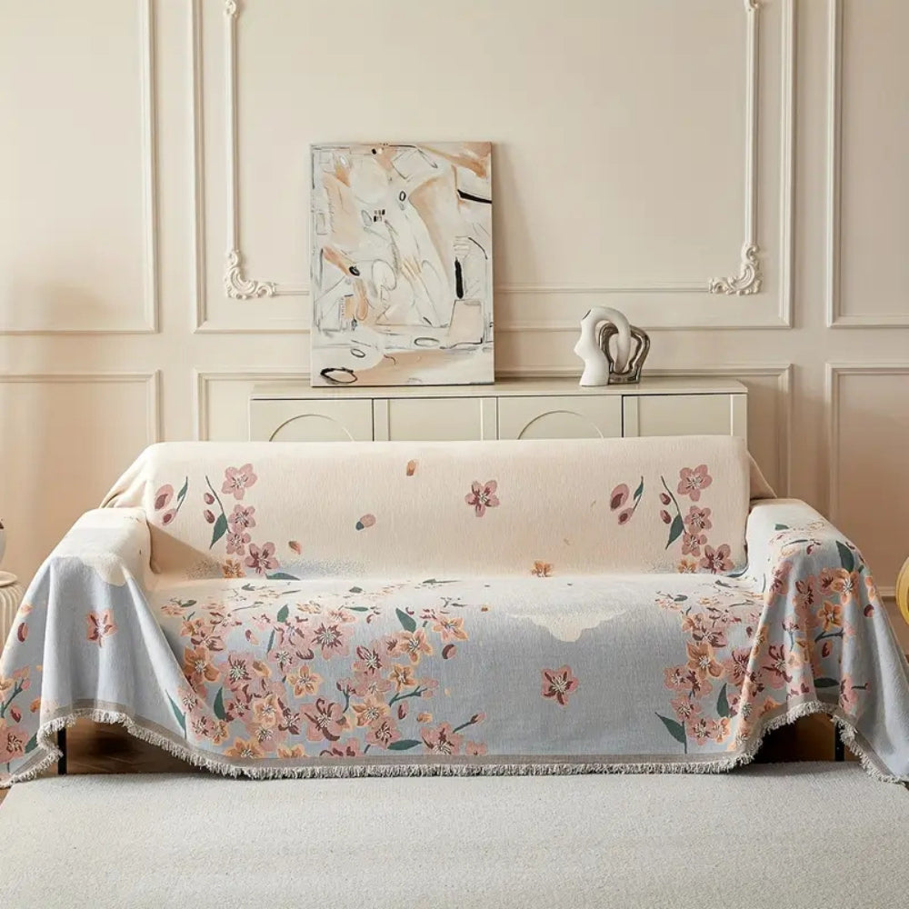 Aveline Sofa Cover - Reversible Floral Jacquard, Soft Fabric 1