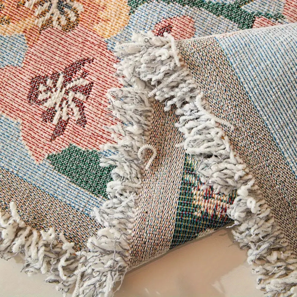 Aveline Sofa Cover - Reversible Floral Jacquard, Soft Fabric 7