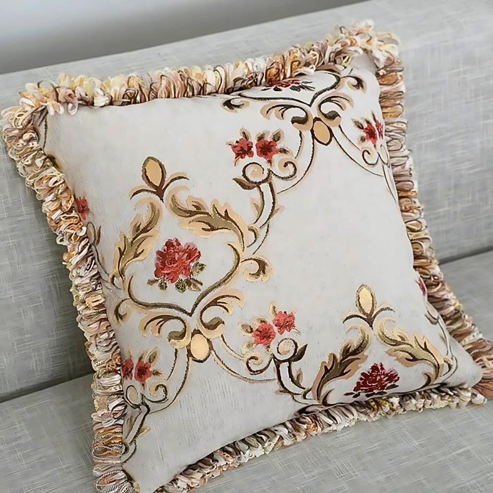 Cameron Cushion Cover - Chenille Jacquard, Elegant Floral Design for Sofa & Couch 0