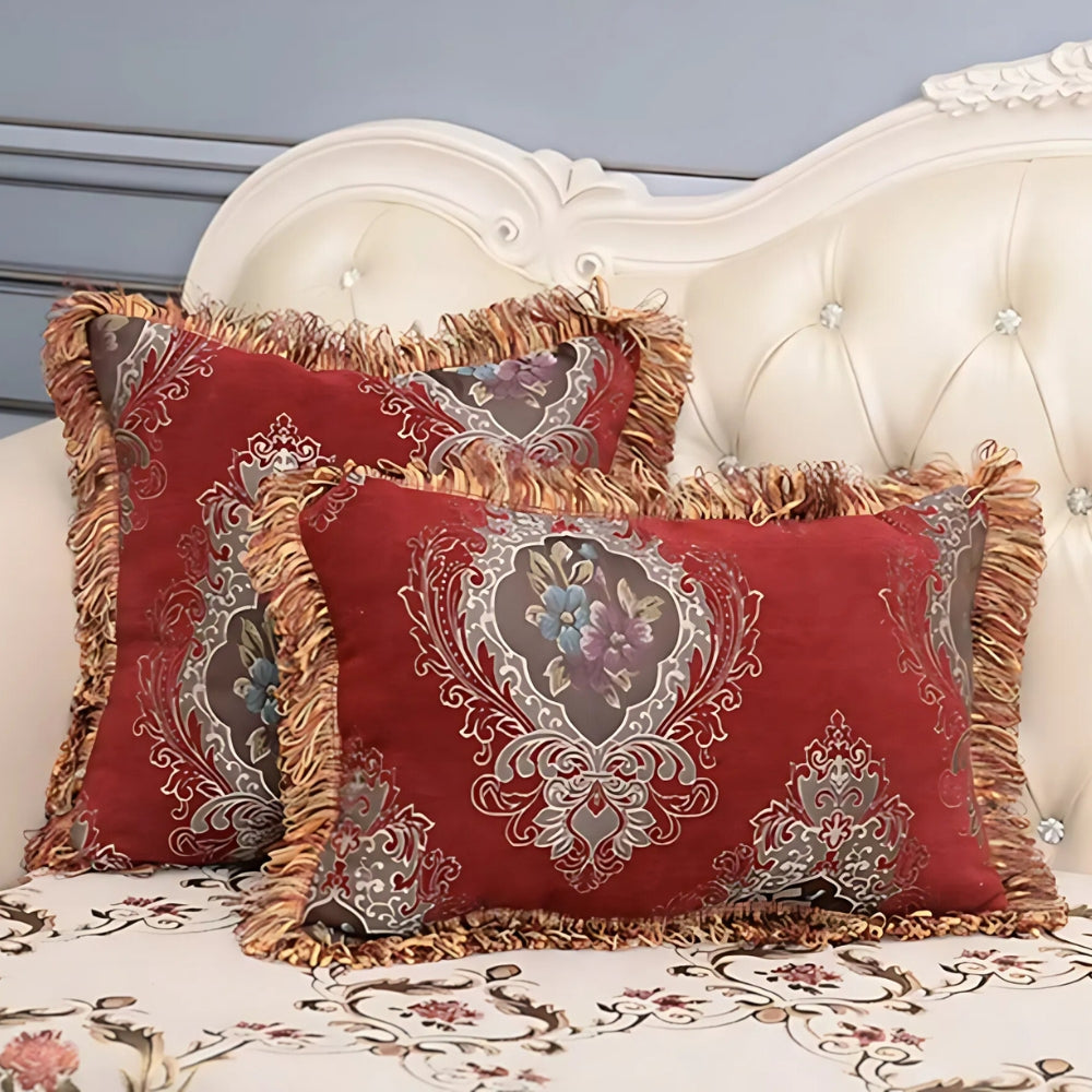Cameron Cushion Cover - Chenille Jacquard, Elegant Floral Design for Sofa & Couch 2