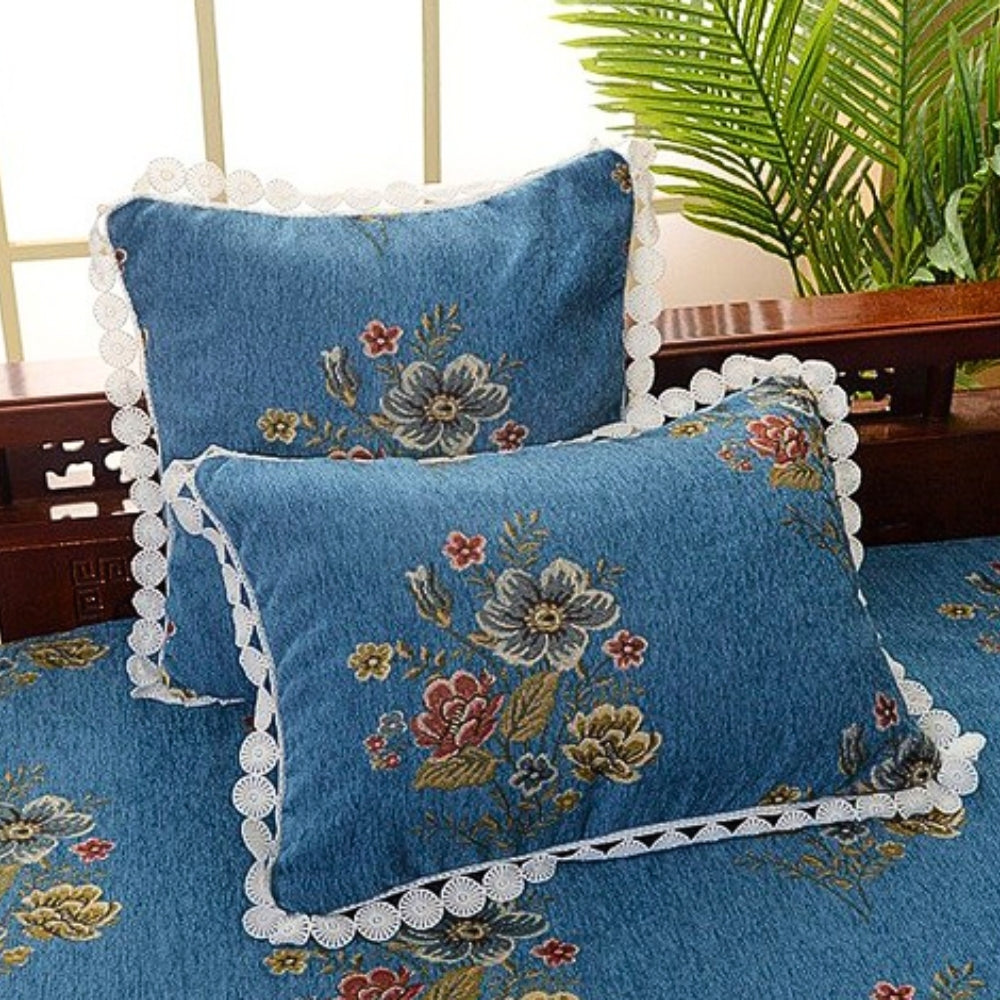 Cameron Cushion Cover - Chenille Jacquard, Elegant Floral Design for Sofa & Couch 6