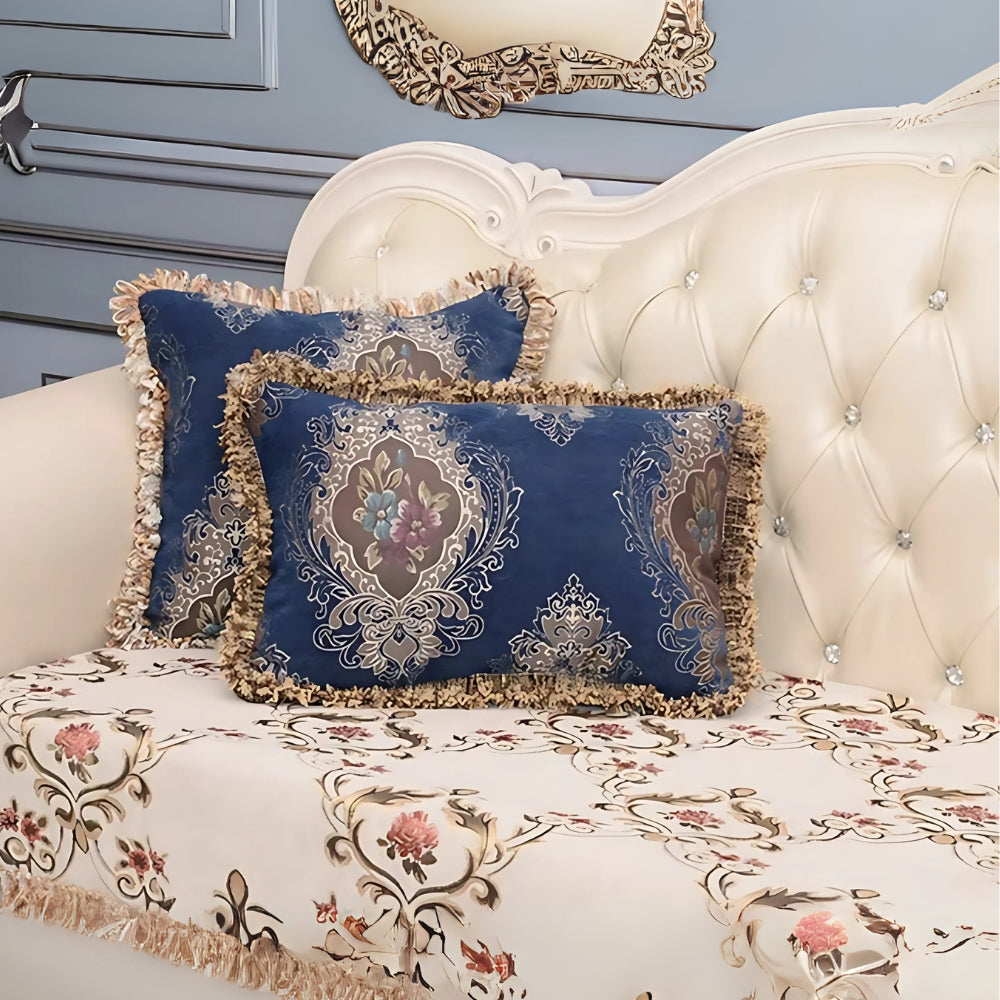 Cameron Cushion Cover - Chenille Jacquard, Elegant Floral Design for Sofa & Couch 9