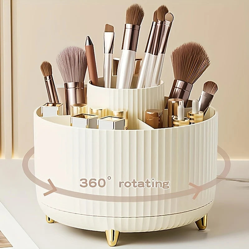 Celesta Makeup Organizer - 360° Rotating, Five Compartments 5