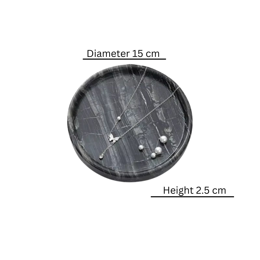 Cira Jewelry Tray Organizer - Premium Black Marble, Elegant Design 0