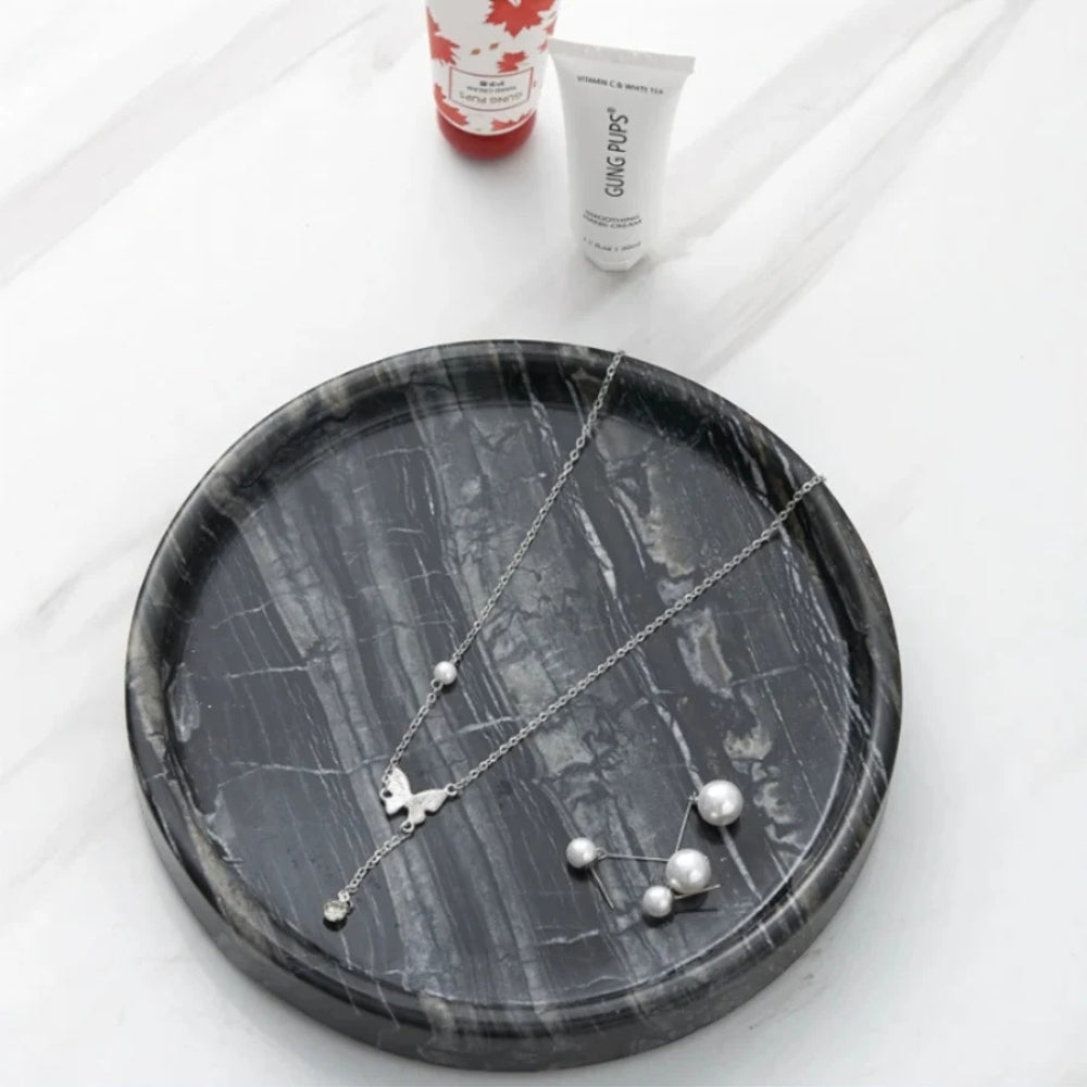 Cira Jewelry Tray Organizer - Premium Black Marble, Elegant Design 4