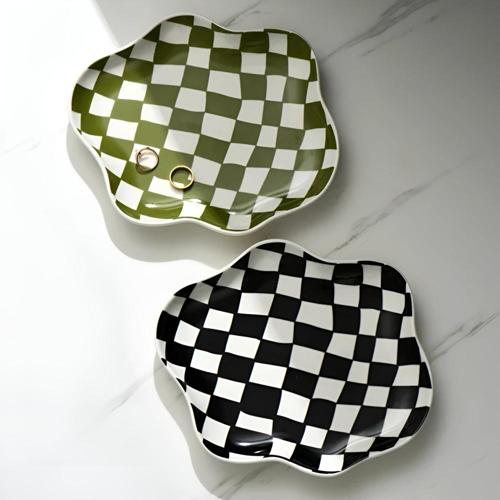 Cleo Checkered Plate - Durable Ceramic, Versatile Dishware 3