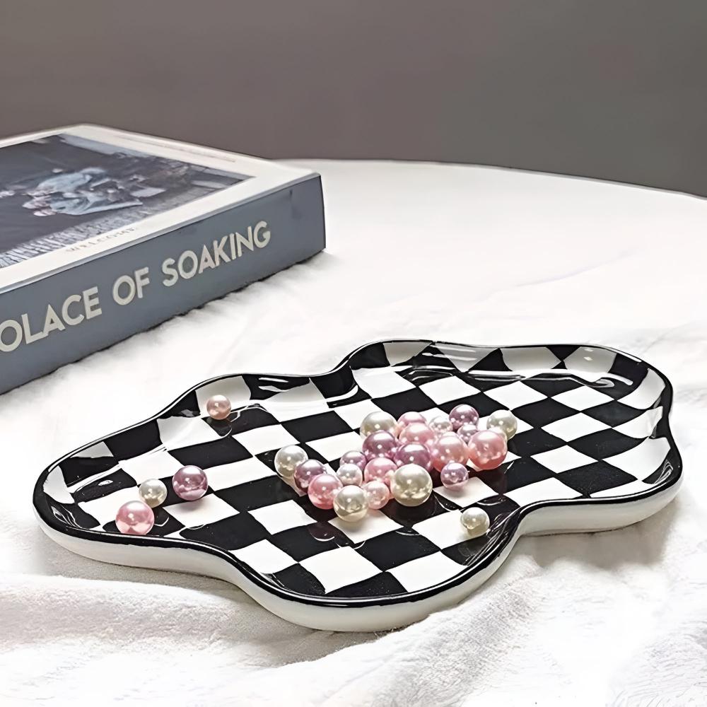 Cleo Checkered Plate - Durable Ceramic, Versatile Dishware 4