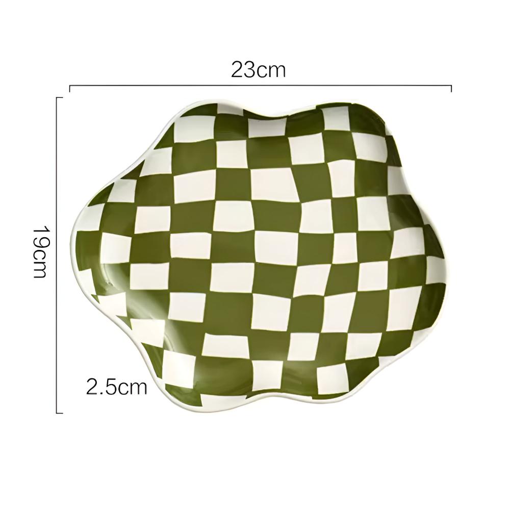 Cleo Checkered Plate - Durable Ceramic, Versatile Dishware 7