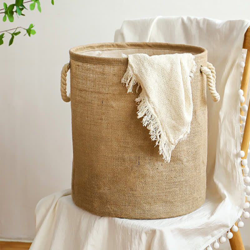 Cleo Laundry Hamper - Cotton-Linen, Waterproof Design 2