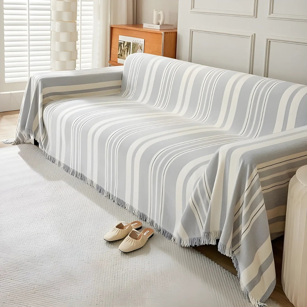 Cleo Sofa Cover - Breathable Chenille, Timeless Stripes 5