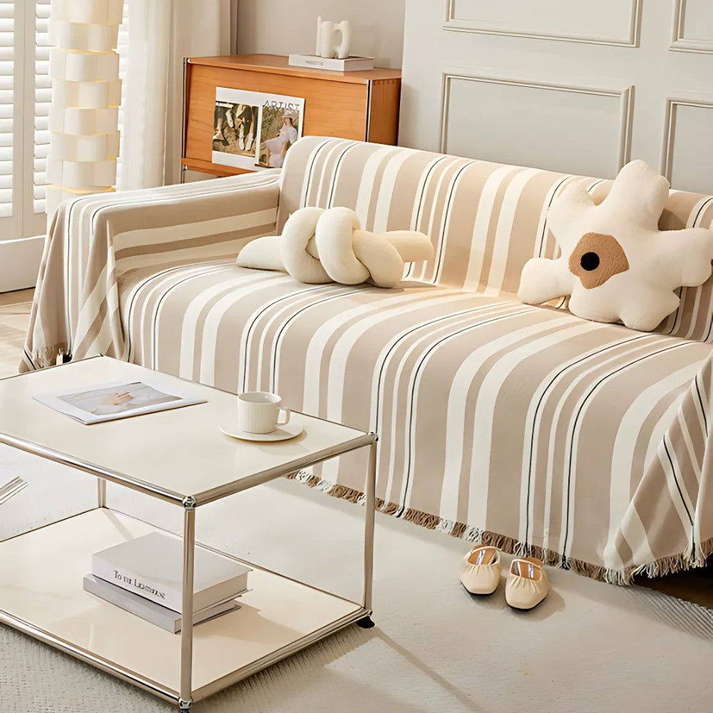 Cleo Sofa Cover - Breathable Chenille, Timeless Stripes 7