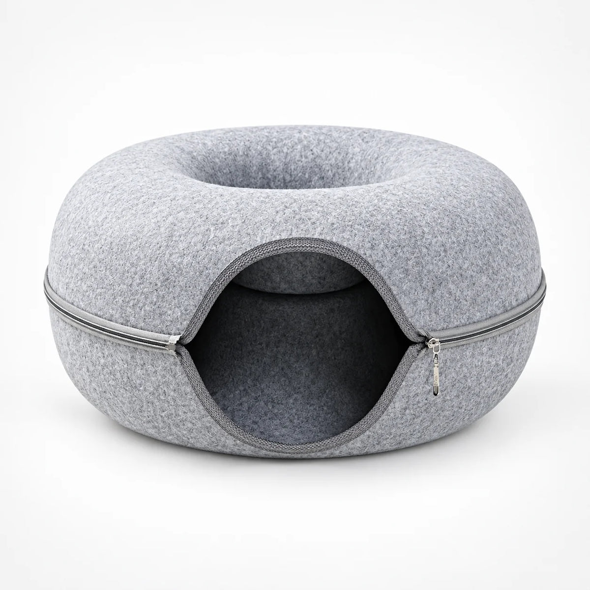 Cora Cat Cave - Donut-Shaped Hooded Bed, Cozy Enclosed Nest 3