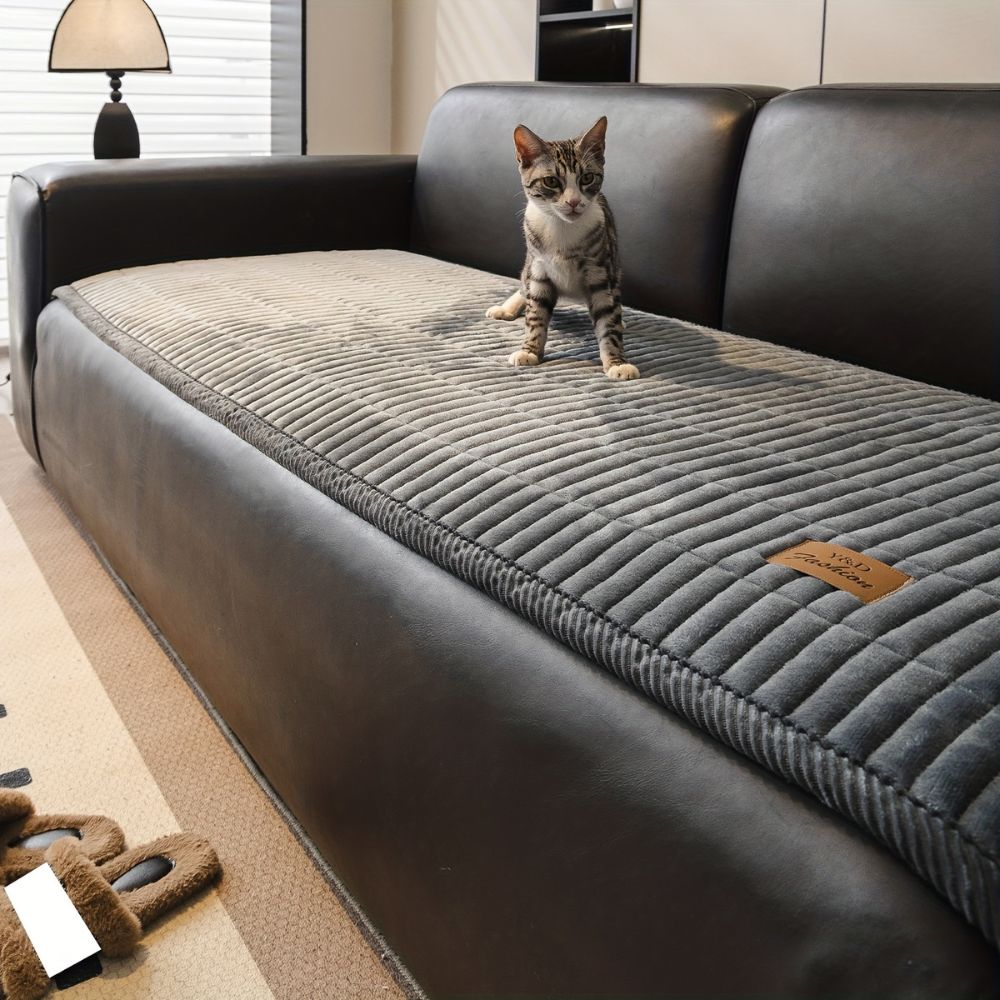 Cozmo Couch Cover - Quilted Microfiber, Modern Design for Sectional Sofas and Dogs 4