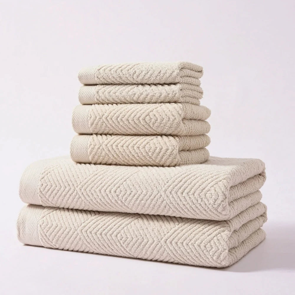 Creston Towel Set - 100% Cotton, Soft Absorbent 6pcs 0