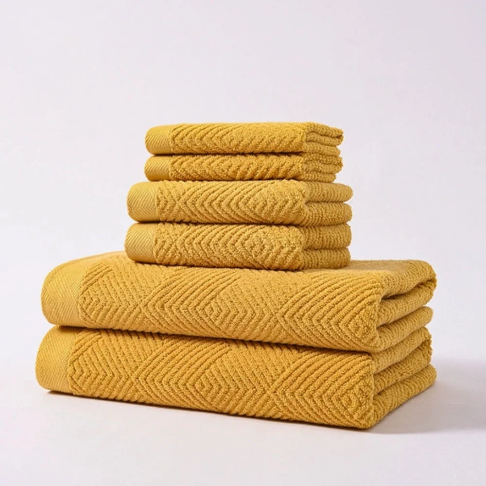 Creston Towel Set - 100% Cotton, Soft Absorbent 6pcs 1