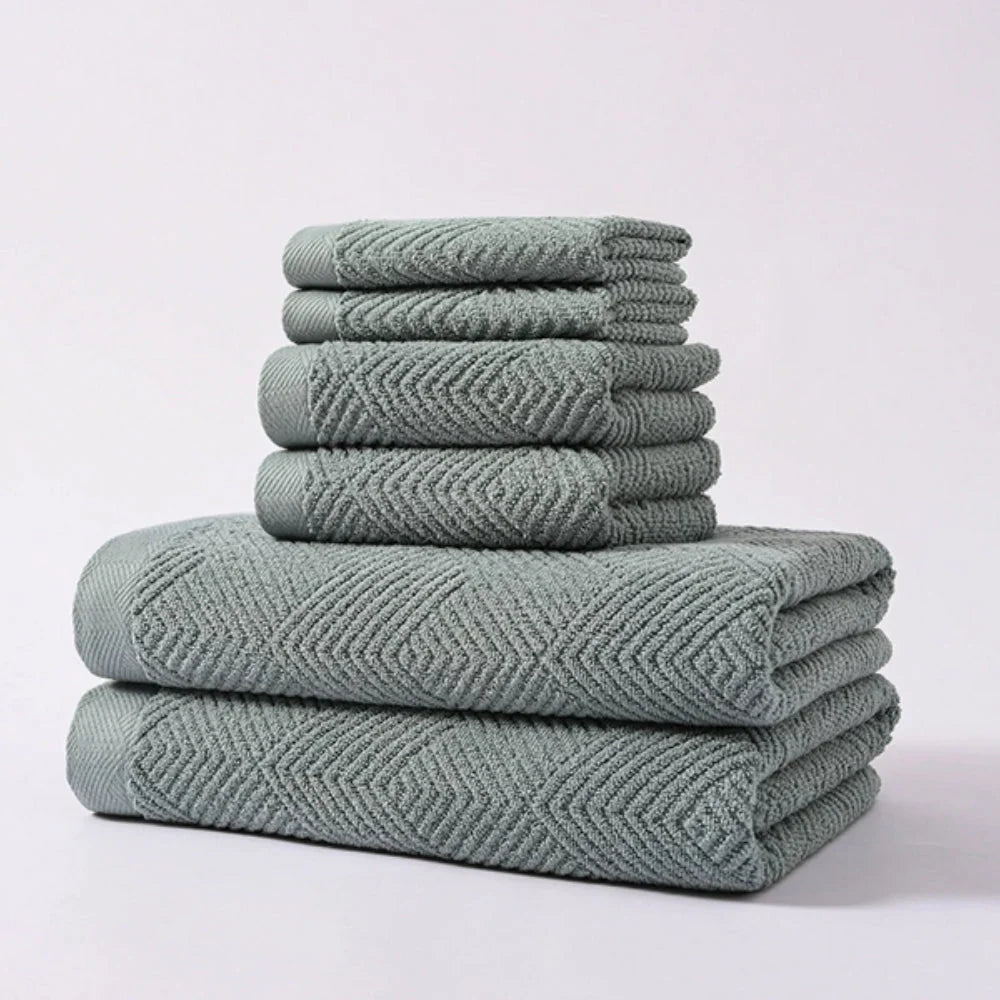 Creston Towel Set - 100% Cotton, Soft Absorbent 6pcs 2