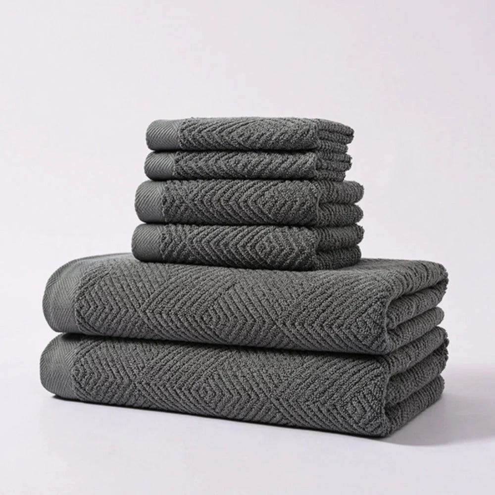 Creston Towel Set - 100% Cotton, Soft Absorbent 6pcs 5