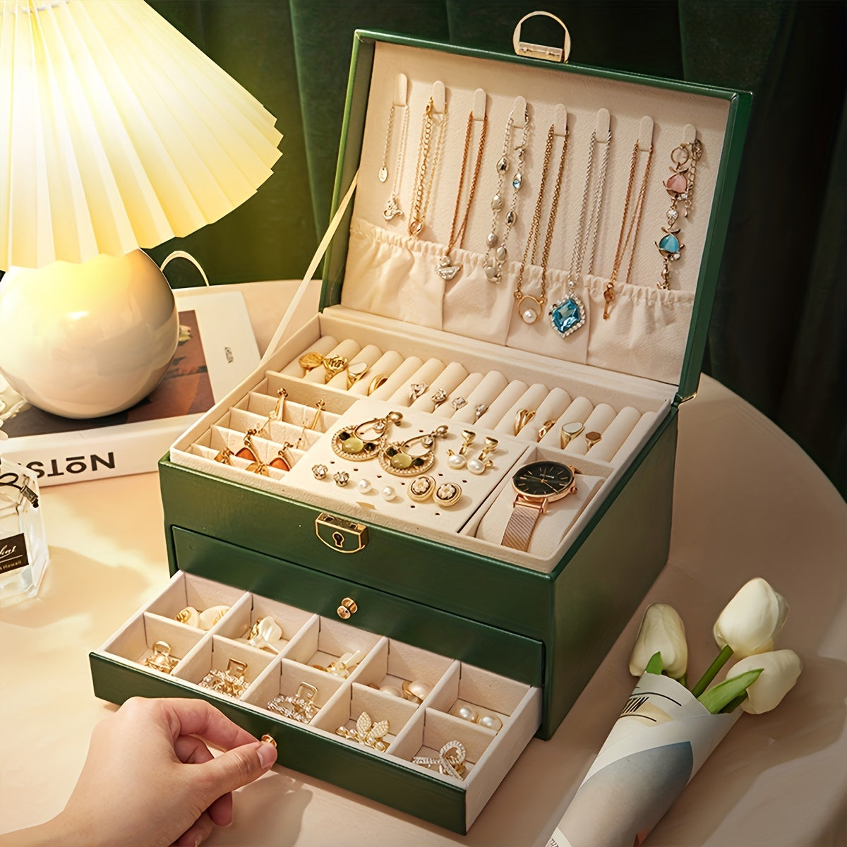 Veloura Jewelry Box – Multi-Drawer Organizer – Elegant Storage Solution