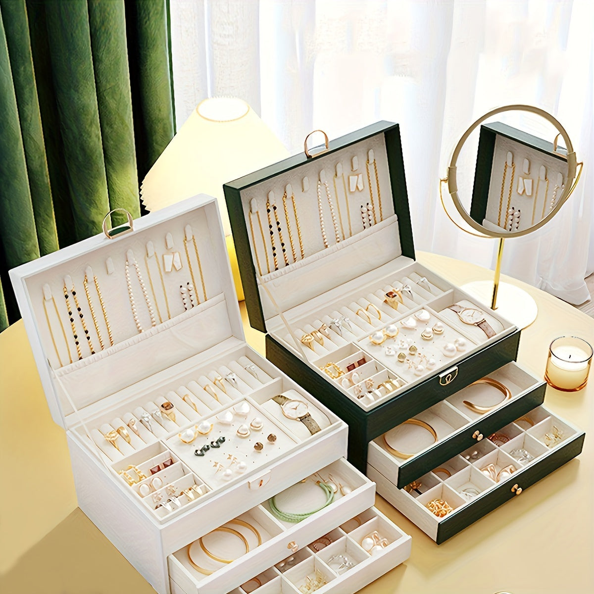 Veloura Jewelry Box – Multi-Drawer Organizer – Elegant Storage Solution