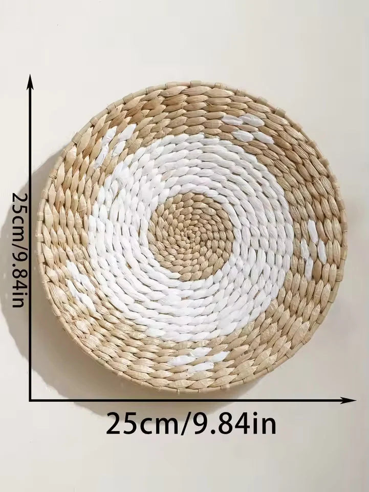 Elara Wall Basket - Handwoven Seagrass, Decorative Spiral Design 0