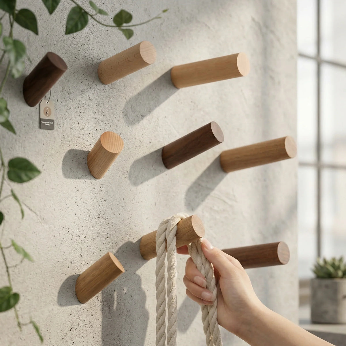Elara Wall Hook - Solid Wood, Modern Coat Hook and Key Holder 1