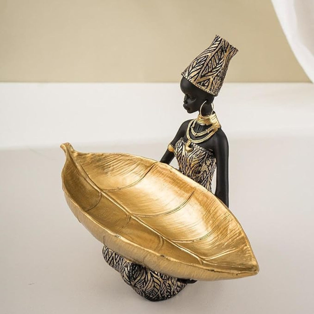 Elysia Jewelry Organizer Stand - Durable Resin, Elegant Black Female Figure 3
