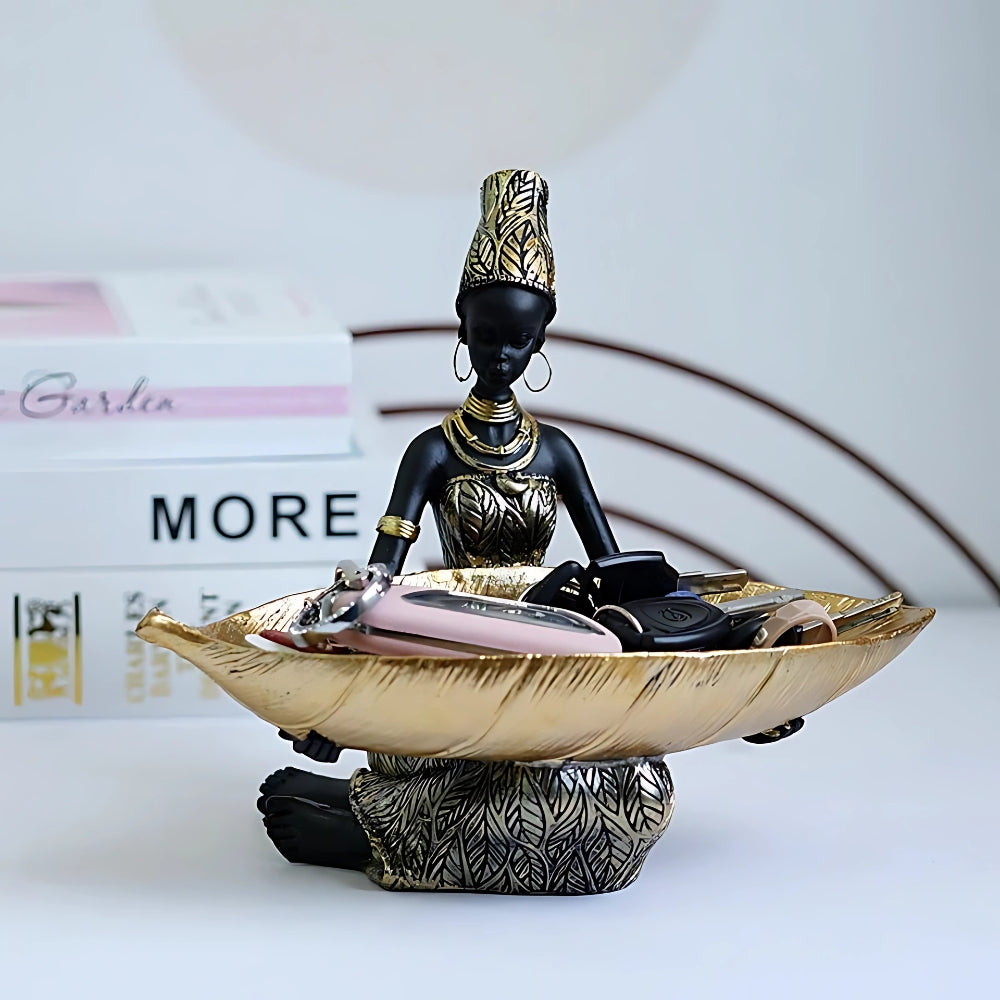 Elysia Jewelry Organizer Stand - Durable Resin, Elegant Black Female Figure 5