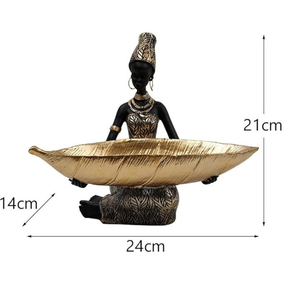 Elysia Jewelry Organizer Stand - Durable Resin, Elegant Black Female Figure 6