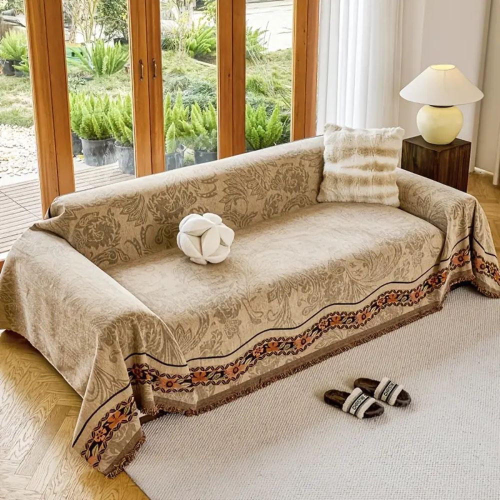 Fleur Sofa Cover - Soft Chenille, Floral Design 3