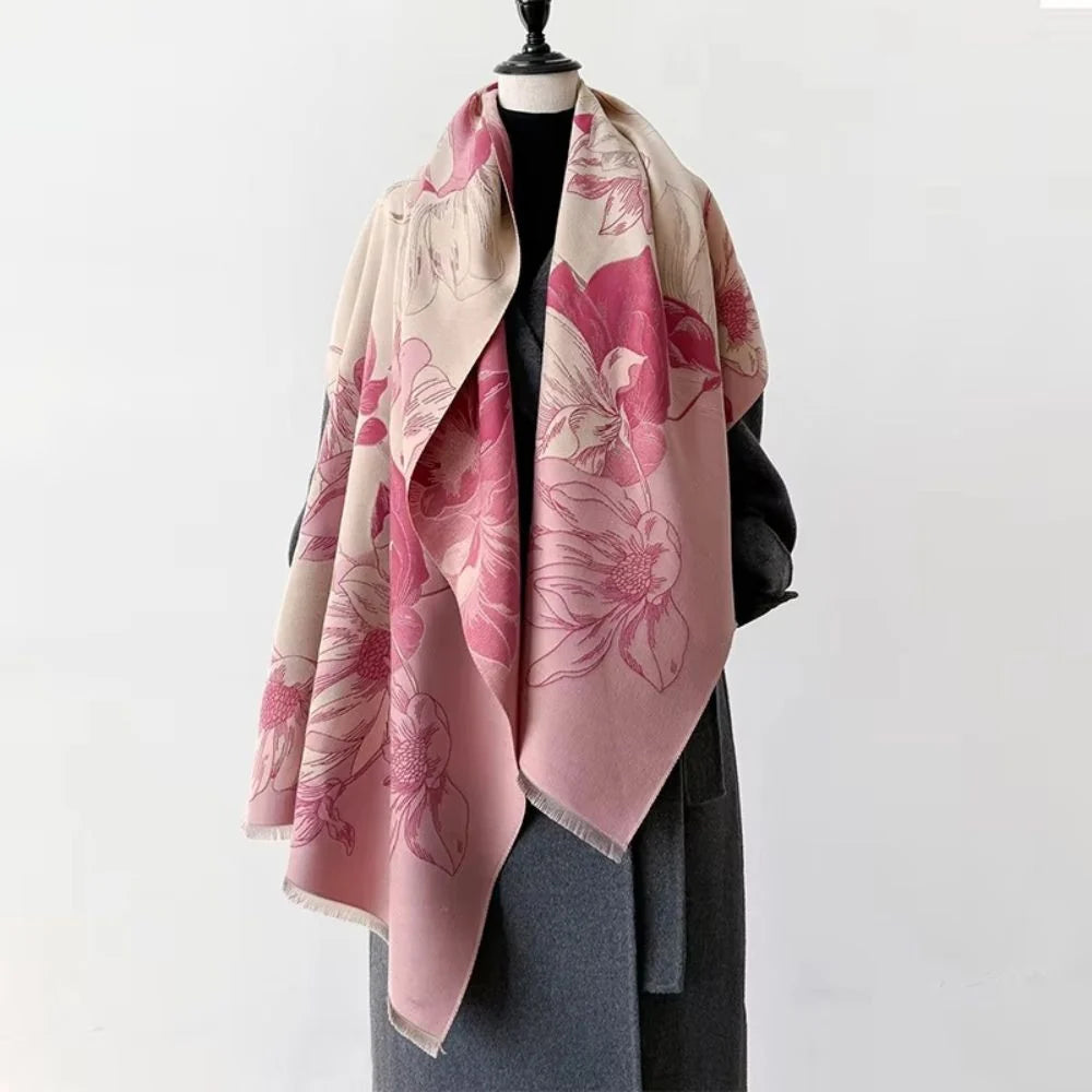 FloraReve Shawl Wrap - Reversible Floral Microfiber, Elegant Accessory 0