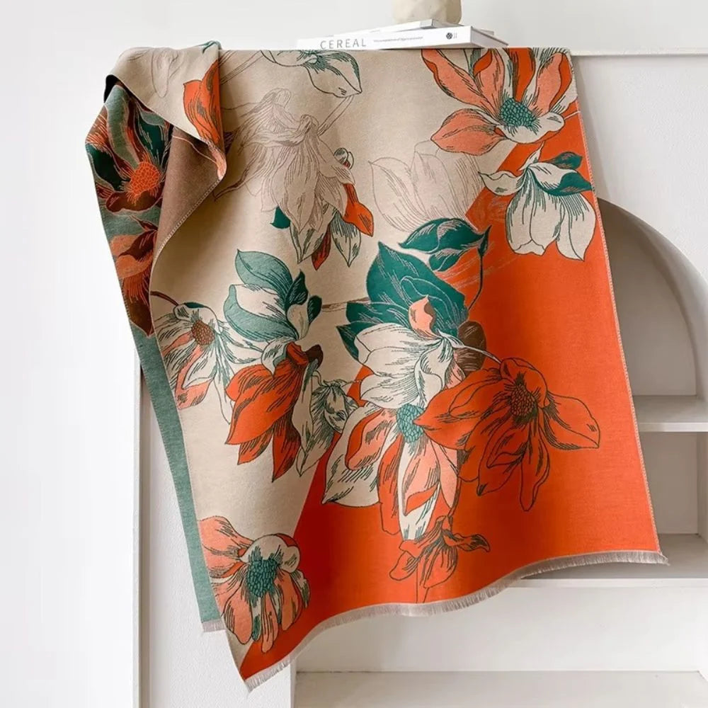 FloraReve Shawl Wrap - Reversible Floral Microfiber, Elegant Accessory 6