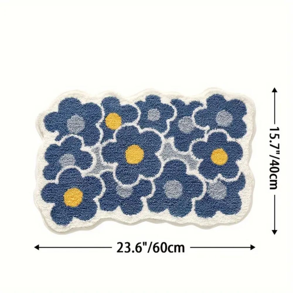 Flora Bath Mat - Soft Microfiber, Non-Slip, Absorbent Bathroom Rug 10