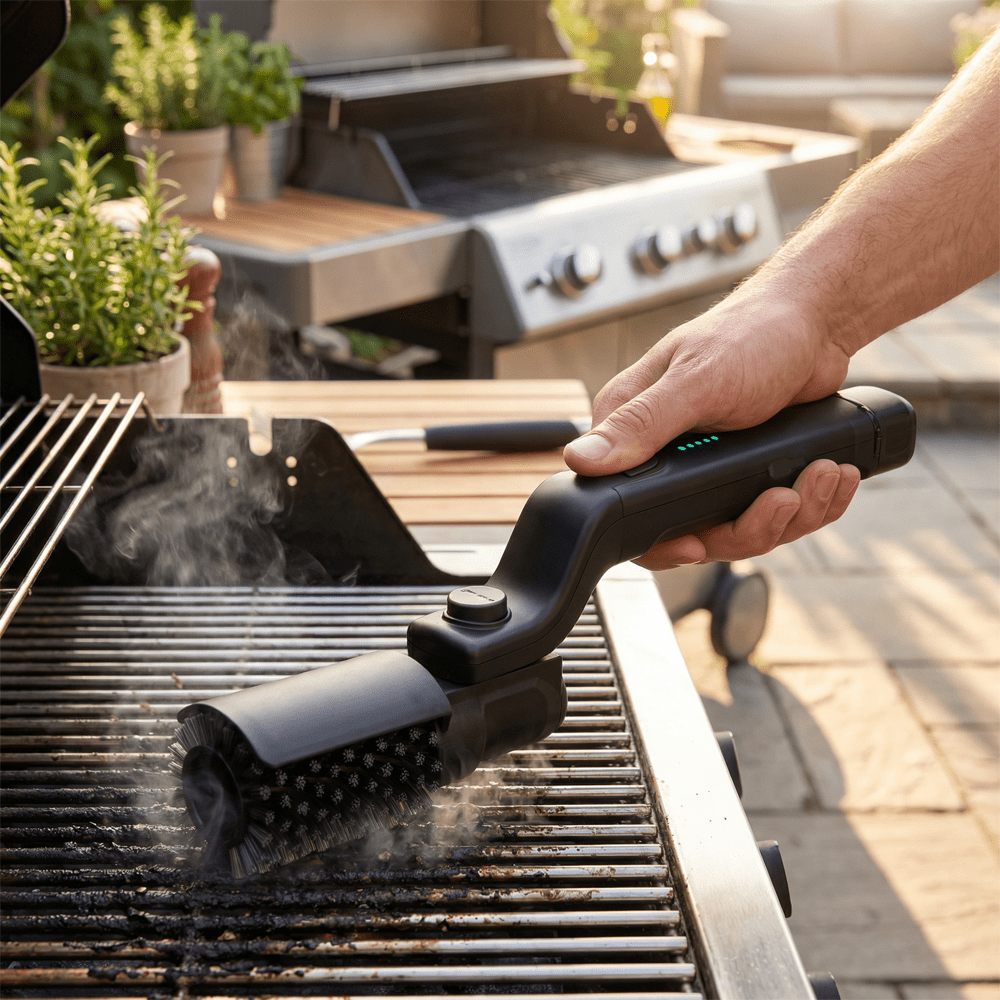 Glimmer Electric Grill Brush - Ergonomic Handle, 3 Adjustable Settings 0
