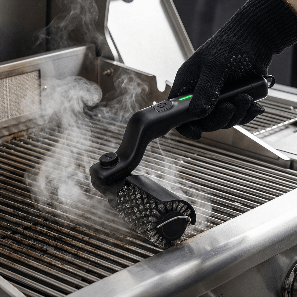 Glimmer Electric Grill Brush - Ergonomic Handle, 3 Adjustable Settings 4