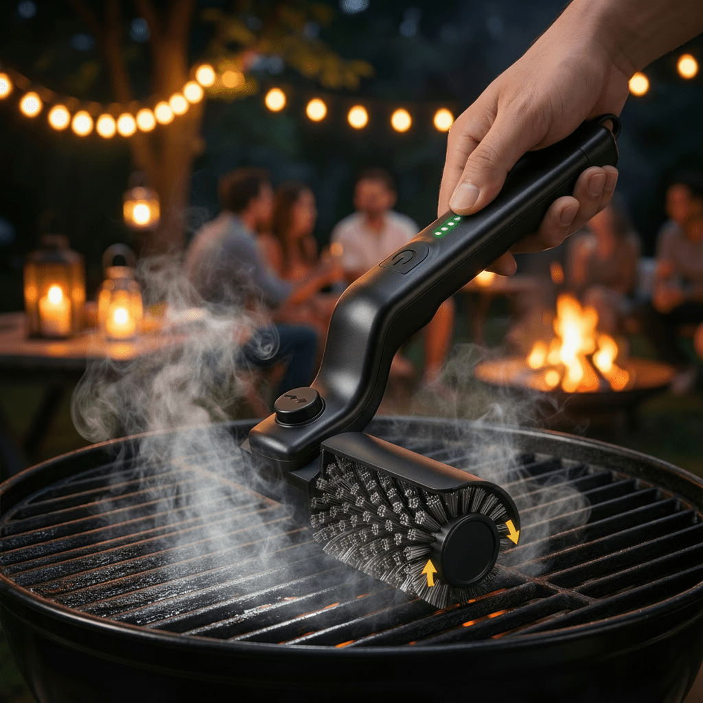 Glimmer Electric Grill Brush - Ergonomic Handle, 3 Adjustable Settings 5