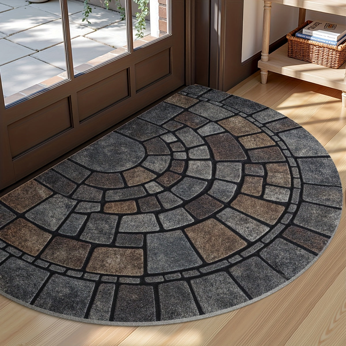 Haven Mosaic Door Mat - Non-Slip Polyester, Indoor Outdoor Use 2