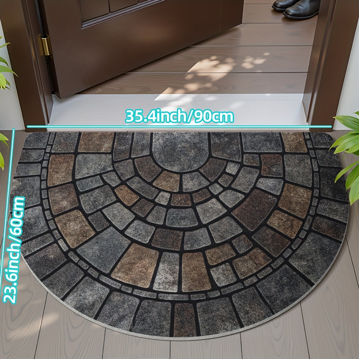 Haven Mosaic Door Mat - Non-Slip Polyester, Indoor Outdoor Use 5