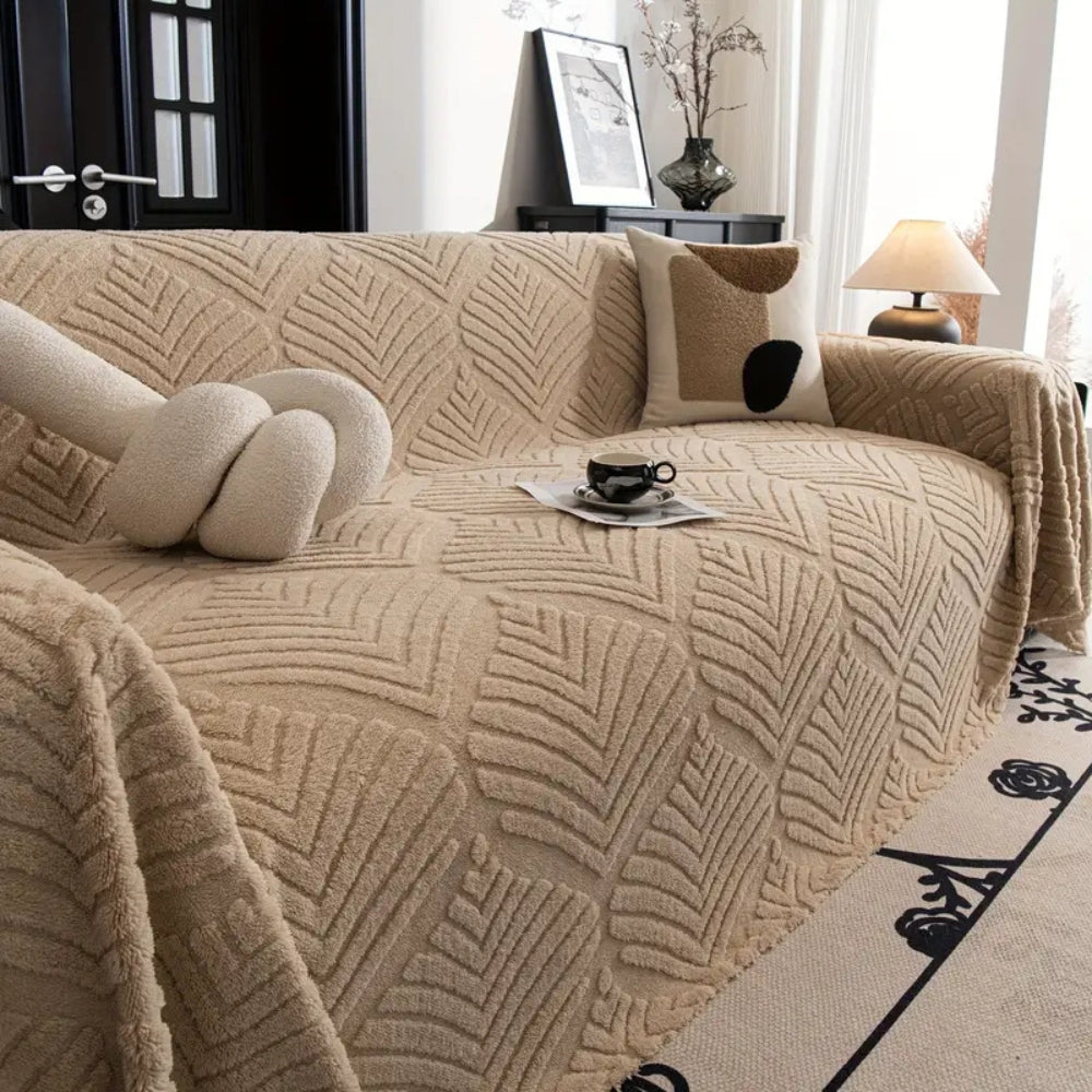 Haven Sofa Cover - Herringbone Fleece, Pet-Friendly Slipcover 0