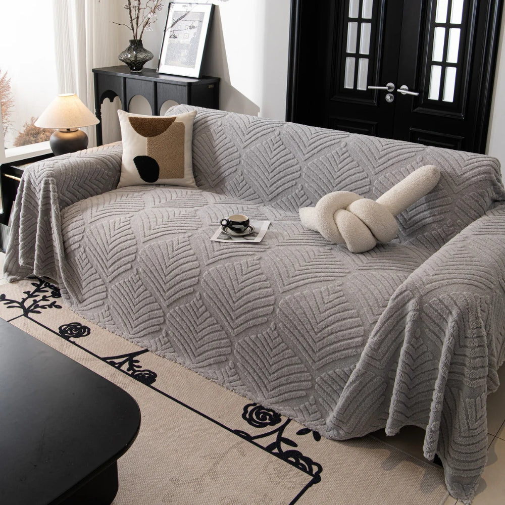 Haven Sofa Cover - Herringbone Fleece, Pet-Friendly Slipcover 5