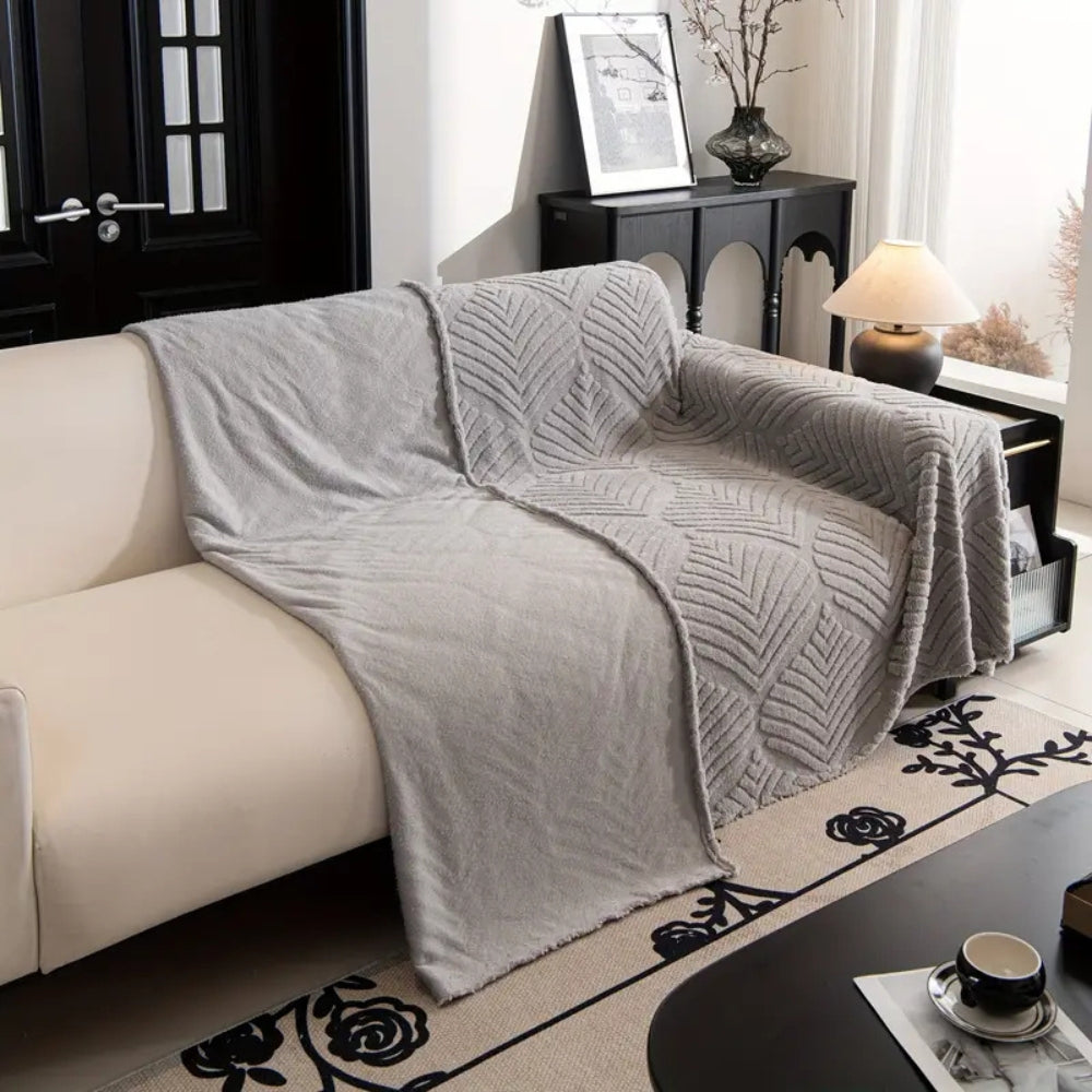 Haven Sofa Cover - Herringbone Fleece, Pet-Friendly Slipcover 7