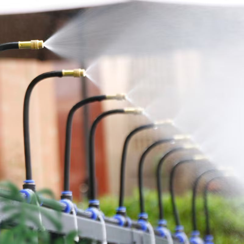 Iris Garden Irrigation System - 360° Adjustable Brass Nozzles, Tool-Free Setup 2