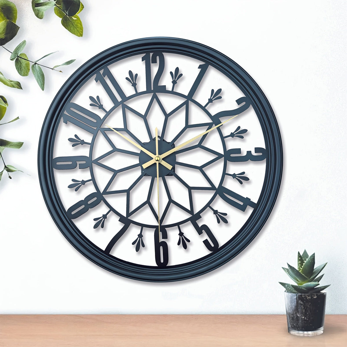 Ivy Vintage Wall Clock - Handcrafted Metal, Silent Movement Decor 5