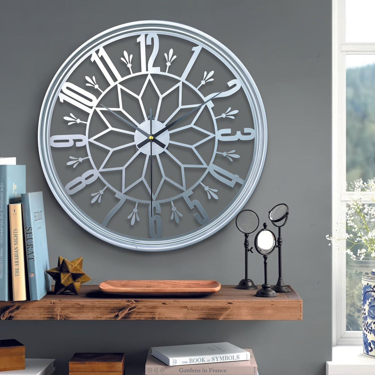 Ivy Vintage Wall Clock - Handcrafted Metal, Silent Movement Decor 7