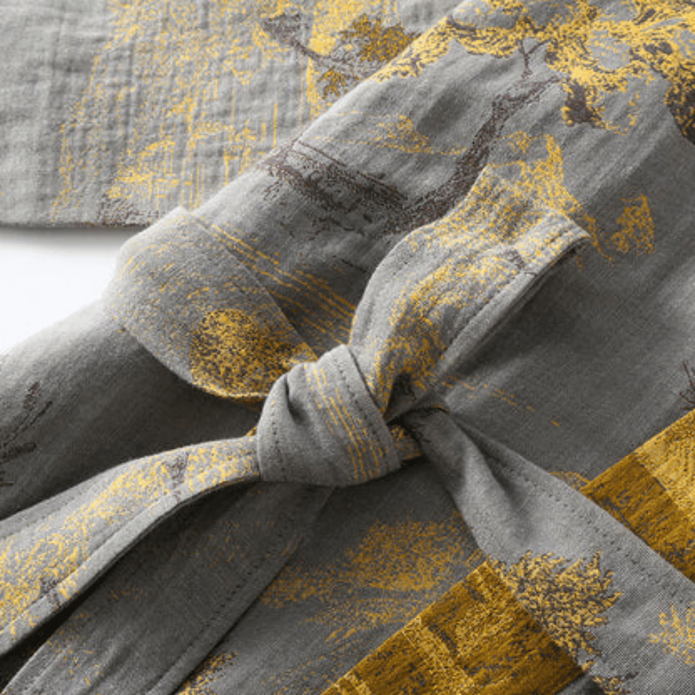 Karma Bathrobe - 100% Cotton Gauze, Unisex Kimono Design 3